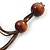 Brown Button Shape Wood Bead Cotton Cord Necklace - 70cm L (Adjustable) - view 5