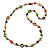Multicoloured Wood Bead Cotton Cord Long Necklace - 110cm L - view 7