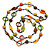 Multicoloured Wood Bead Cotton Cord Long Necklace - 110cm L - view 6