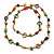 Multicoloured Wood Bead Cotton Cord Long Necklace - 110cm L - view 8
