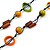 Multicoloured Wood Bead Cotton Cord Long Necklace - 110cm L - view 3