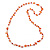 Orange Ceramic Bead, Glass Nugget Cotton Cord Long Necklace - 90cm L - view 5