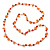Orange Ceramic Bead, Glass Nugget Cotton Cord Long Necklace - 90cm L - view 7