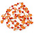 Orange Ceramic Bead, Glass Nugget Cotton Cord Long Necklace - 90cm L - view 6