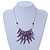 Purple Shell Nugget Bib Wire Necklace In Silver Tone - 48cm L - view 4