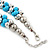 Light Blue & Silver Tone Acrylic Bead Cluster Choker Necklace - 38cm L/ 5cm Ex - view 7