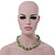 Lime Green & Silver Tone Acrylic Bead Cluster Choker Necklace - 38cm L/ 5cm Ex - view 8