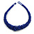 Chunky Inky Blue Glass Bead Necklace - 60cm L - view 14