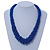 Chunky Inky Blue Glass Bead Necklace - 60cm L - view 9