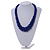 Chunky Inky Blue Glass Bead Necklace - 60cm L - view 2