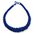 Chunky Inky Blue Glass Bead Necklace - 60cm L - view 8