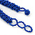 Chunky Inky Blue Glass Bead Necklace - 60cm L - view 12