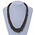 Chunky Metallic Beige Coloured Glass Bead Necklace - 60cm L - view 4