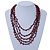 Red/ Black Multistrand, Layered Glass Bead Necklace In Silver Plating - 60cm L - view 2