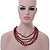 Red/ Black Multistrand, Layered Glass Bead Necklace In Silver Plating - 60cm L - view 3