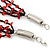 Red/ Black Multistrand, Layered Glass Bead Necklace In Silver Plating - 60cm L - view 6