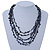 Multistrand, Layered Hematite Glass Bead, Shell Nugget Bead Necklace In Silver Tone - 56cm L - view 2