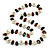 Black, Cream, Brown Bone Bead Necklace - 80cm L - view 4