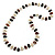 Black, Cream, Brown Bone Bead Necklace - 80cm L - view 6
