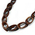 Long Brown Coloured Bone Bead, Black Cotton Cord Necklace - 90cm L - view 5