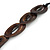 Long Brown Coloured Bone Bead, Black Cotton Cord Necklace - 90cm L - view 3