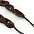 Long Brown Coloured Bone Bead, Black Cotton Cord Necklace - 90cm L - view 4