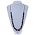 Long Brown Coloured Bone Bead, Black Cotton Cord Necklace - 90cm L - view 2