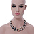 3 Strand Freshwater Pearl, Slate Black Shell Nugget Necklace In Silver Tone - 40cm L/ 4cm Ext - view 3