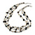 3 Strand Freshwater Pearl, Slate Black Shell Nugget Necklace In Silver Tone - 40cm L/ 4cm Ext