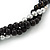 Black Ceramic And Silver Metal Bead Multistrand Twisted Necklace In Silver Tone - 44cm L - view 5