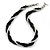 Black Ceramic And Silver Metal Bead Multistrand Twisted Necklace In Silver Tone - 44cm L - view 2