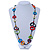 Multicoloured Bone, Wood Bead Cotton Cord Long Necklace - 92cm L - view 4