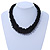 Chunky Black Glass Bead Necklace - 60cm L - view 4