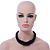 Chunky Black Glass Bead Necklace - 60cm L - view 3