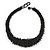 Chunky Black Glass Bead Necklace - 60cm L - view 2
