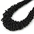 Chunky Black Glass Bead Necklace - 60cm L - view 7