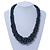 Chunky Hematite Coloured Glass Bead Necklace - 52cm L - view 2