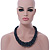 Chunky Hematite Coloured Glass Bead Necklace - 52cm L - view 3