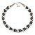 Light Grey & Silver Tone Acrylic Bead Cluster Choker Necklace - 38cm L/ 5cm Ex - view 4