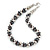 Light Grey & Silver Tone Acrylic Bead Cluster Choker Necklace - 38cm L/ 5cm Ex - view 2
