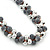 Light Grey & Silver Tone Acrylic Bead Cluster Choker Necklace - 38cm L/ 5cm Ex - view 6