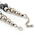 Light Grey & Silver Tone Acrylic Bead Cluster Choker Necklace - 38cm L/ 5cm Ex - view 7