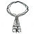 Black, Grey, White Transparent Glass Bead Tassel Necklace - 60cm L/ 15cm L (Tassel) - view 6