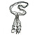 Black, Grey, White Transparent Glass Bead Tassel Necklace - 60cm L/ 15cm L (Tassel) - view 2