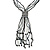 Black, Grey, White Transparent Glass Bead Tassel Necklace - 60cm L/ 15cm L (Tassel) - view 3