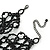 Statement Victorian/ Gothic/ Burlesque Black Acrylic, Glass Bead Choker Necklace - 27cm Length/ 7cm Extension - view 7