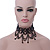 Statement Victorian/ Gothic/ Burlesque Black Acrylic, Glass Bead Choker Necklace - 27cm Length/ 7cm Extension - view 9