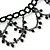 Chic Victorian/ Gothic/ Burlesque Black Bead Choker Necklace - 31cm Length/ 8cm Extension - view 5