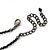 Chic Victorian/ Gothic/ Burlesque Black Bead Choker Necklace - 31cm Length/ 8cm Extension - view 6