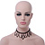 Chic Victorian/ Gothic/ Burlesque Black Bead Choker Necklace - 31cm Length/ 8cm Extension - view 9